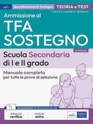 cover image of Manuale Concorso TFA Sostegno Didattico nella scuola secondaria di I e II grado